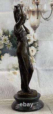 71 CM Western Art Déco Bronze Marbre Chair Femme Fille Foire Maiden Buste