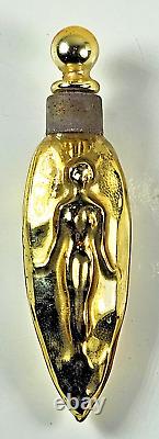 ANCIEN FLACON TESTEUR de PARFUM en VERRE ÉGLOMISÉ DÉCOR FEMME NUE ART DÉCO 1925