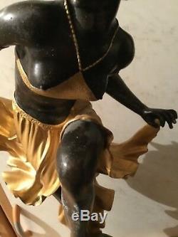 ART DECO Vintage Statue toute en Bronze Belle Femme Danseuse 8.2 kg Lambertini