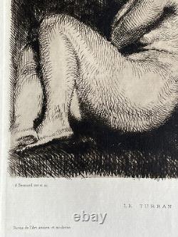 Albert Besnard gravure Eau Forte Etching Étude De Femme Nue Nu Féminin Art Déco