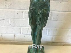 Ancien Art Déco Vert Patiné Bronze Sculpture Russe Danseuse Femme