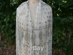 Ancien Châle Egyptien Assiut Art Déco foulard vintage Egyptian Assiut shawl