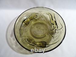 Ancienne Coupe En Verre Moule Art Deco Naiades Femme Nue Glass Cut