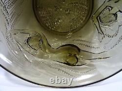 Ancienne Coupe En Verre Moule Art Deco Naiades Femme Nue Glass Cut