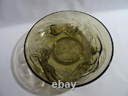 Ancienne Coupe En Verre Moule Art Deco Naiades Femme Nue Glass Cut