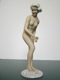 Ancienne Figurine Pin Up Baigneuse Art Deco Germany Porcelaine/nu Feminin/femme