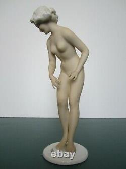 Ancienne Figurine Pin Up Baigneuse Art Deco Germany Porcelaine/nu Feminin/femme