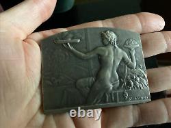 Ancienne Medaille Argent Femme Art Deco Signe R Lamourdedieu Vintage