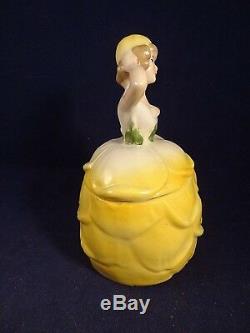 Ancienne bonbonnière Art Déco porcelaine femme ananas années 30 Germany
