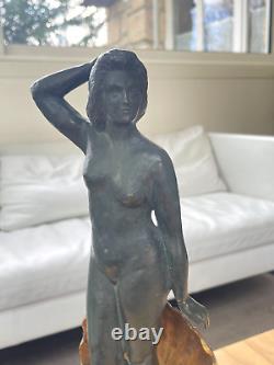 Ancienne femme en bronze signée Georges Girreau époque art déco