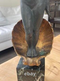 Ancienne femme en bronze signée Georges Girreau époque art déco