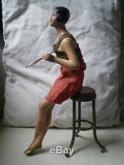 Ancienne poupée femme art deco en ceramique antique woman doll sculpture figure