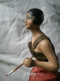 Ancienne poupée femme art deco en ceramique antique woman doll sculpture figure