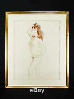 André DIGNIMONT (1891-1965)GRANDE AQUARELLE FEMME NUE 64 x 50 cm NUDE NACHT