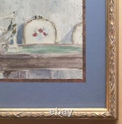 Aquarelle Art Déco Jacques Drésa Portrait Femme Servante Scène Intérieur Salon