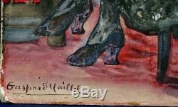 Aquarelle et gouache 1930 signée Gaspard Maillol Femmes en intérieur