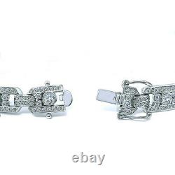 Art Déco 2.30 CT Artisant Diamant Bracelet Pour Femmes 14K or Blanc Sur D / VVS1