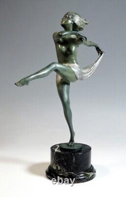 Art Déco Bronze Vienne Danseuse Dancer Femme Josef Lorenzl Um 1925 H37 CM