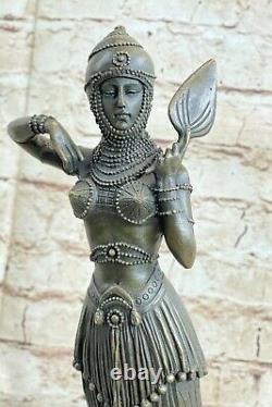 Art Déco Collectionneur Édition Arabe Femme Harem Danseuse Bronze Sculpture