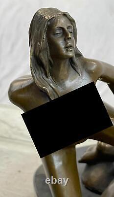 Art Déco Érotique Nu Nue Femme Par Mavchi Bronze Sculpture Grand Ouvre Statue