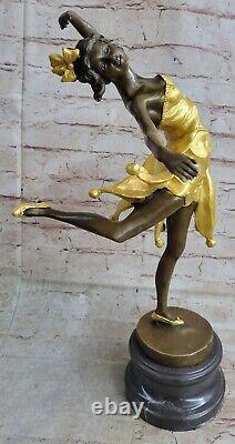 Art Déco Femme Danseuse Bronze Statue'Lost' Cire Méthode Sculpture Grand Cadeau
