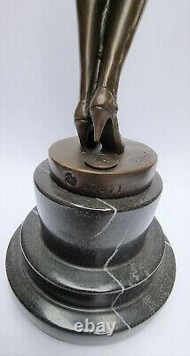 Art Déco Figure de Bronze Danseuse Femme