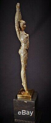 Art Déco Figure de Bronze Danseuse Femme Étoile de Mer Starfish Or
