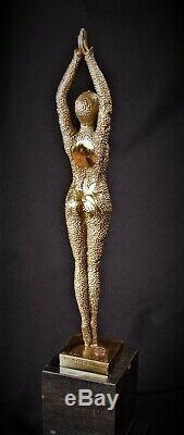 Art Déco Figure de Bronze Danseuse Femme Étoile de Mer Starfish Or