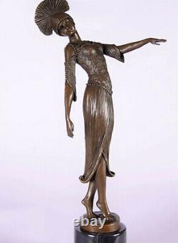 Art Déco Figure en Bronze Danseuse Femme Bronze