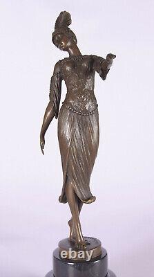 Art Déco Figure en Bronze Danseuse Femme Bronze