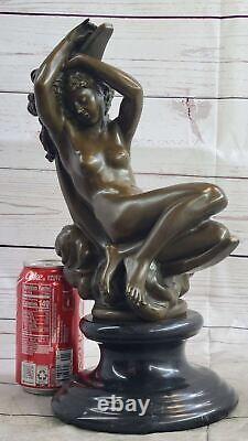 Art Déco / Nouveau Chair Nue Femelle Femme Véritable Bronze Sculpture Cire Solde
