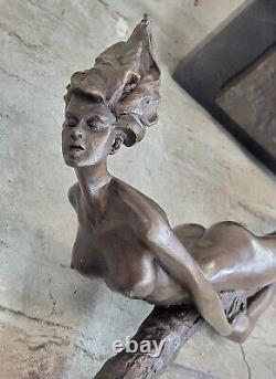 Art Déco Nouveau Spéciale Patine Classique Chair Femme Bronze Sculpture Chaud En
