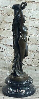 Art Déco Original Nue Captive Femme Bronze Sculpture Statue Figurine