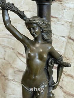 Art Déco Original Nue Captive Femme Bronze Sculpture Statue Figurine