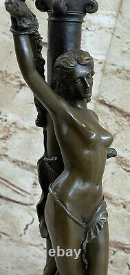Art Déco Original Nue Captive Femme Bronze Sculpture Statue Figurine Affaire Nr