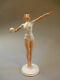 Art Déco Porcelaine Figurine Femme Gymnastique Ballspielerin 23cm Um 1930
