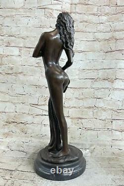Art Déco Sculpture Chair Fille Femme Sein Bronze Statue Figurine Figure