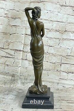 Art Déco Sculpture Nu Femme Femelle Corps Bronze Statue'Lost' -cire
