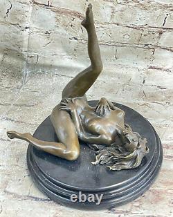 Art Déco Sculpture Nu Femme Fille Érotique Femelle Corps Bronze Statue Soldé