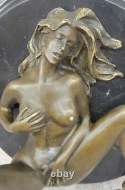 Art Déco Sculpture Nu Femme Fille Érotique Femelle Corps Bronze Statue Solde Nr