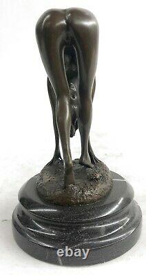Art Déco Sculpture Sexy Nue Femme Érotique Nu Fille Bronze Statue Figurine Deal