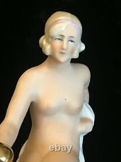 Art Déco figurine en porcelaine femme nu Germany Hutschenreuther Rosenthal