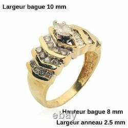 Bague ancienne pour femmes or jaune 18 k diamant ring vintage