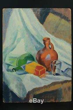 Beau tableau art deco jeune femme Nue dans l'atelier Paravent Rolland Rotges1930