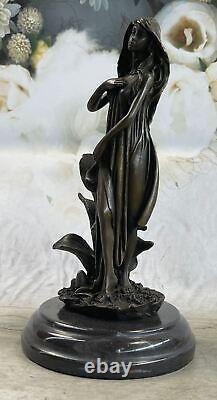 Bronze Art Déco Nymphe De Bois Figurine Mavchi Signée Style Nouveau Femme