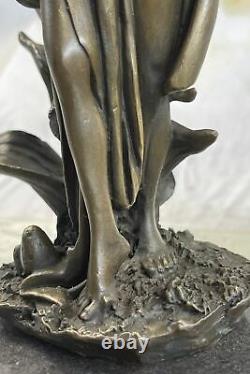 Bronze Art Déco Nymphe De The Bois Figurine Mavchi Art Signé Nouveau Femme