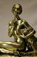 Bronze Art Déco Sculpture Femme Nue Au Chien Louis Riche (1877-1949) 33×15×59 Cm