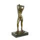 Bronze Coloré Marbre Art Deco Statue Sculpture Femme Erotique Nue Ec-4