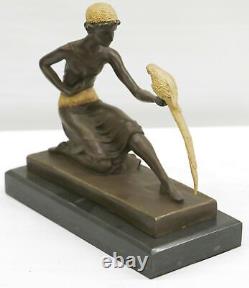 Bronze Exceptionnel Art Déco Chiparus Femme Danseuse Sculpture Affaire Solde