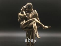 Bronze Homme Ascenseur Femme Sculpture Résine Déco Art Poids Romantique